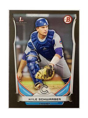 KYLE SCHWARBER ROOKIE "ASIA" BLACK BORDER "1ST BOWMAN" 2014 BOWMAN #DP2, CUBS
